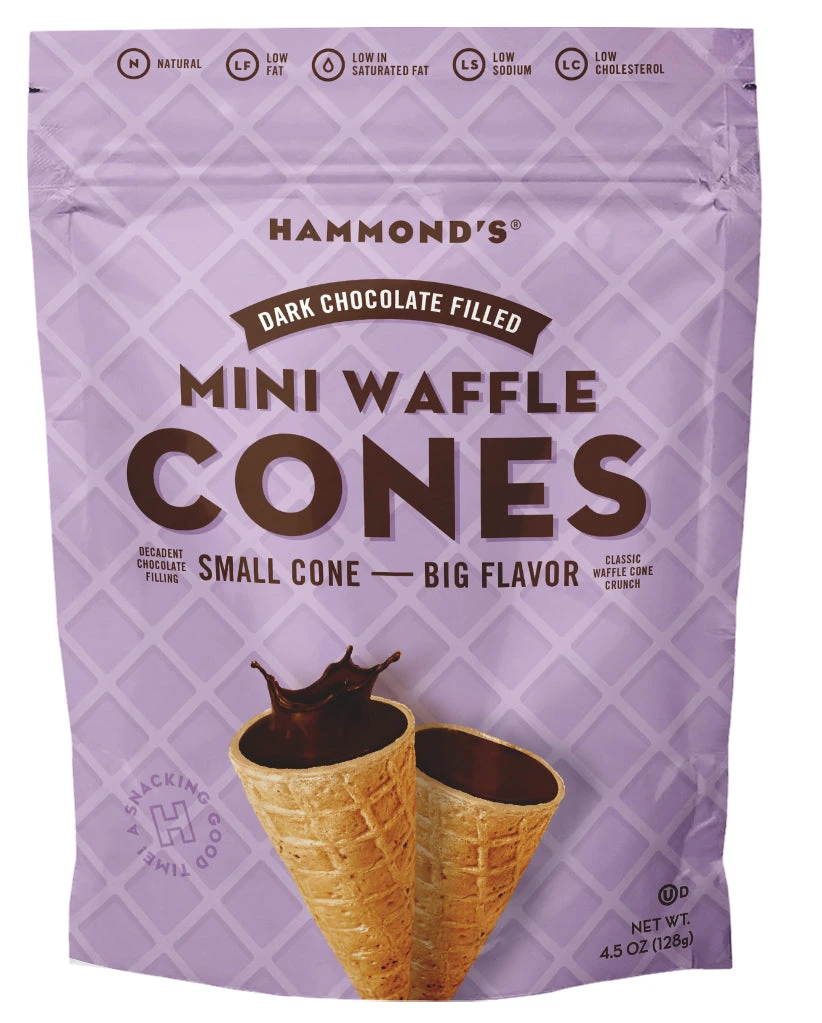 Dark Chocolate Filled Mini Waffle Cones 1 Dark Chocolate Filled Mini Waffle Cones